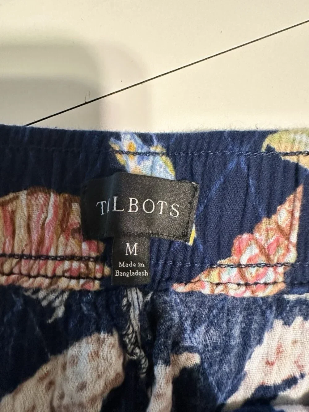 Talbots Medium Shorts Navy Seashell Beach Gauze Cotton Fish Cruise Vacation